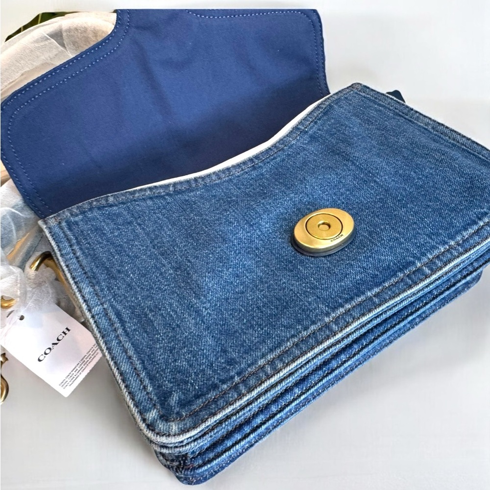 Coach Denim Shoulder Bag with Gold C Hardware - Picture 6 of 15